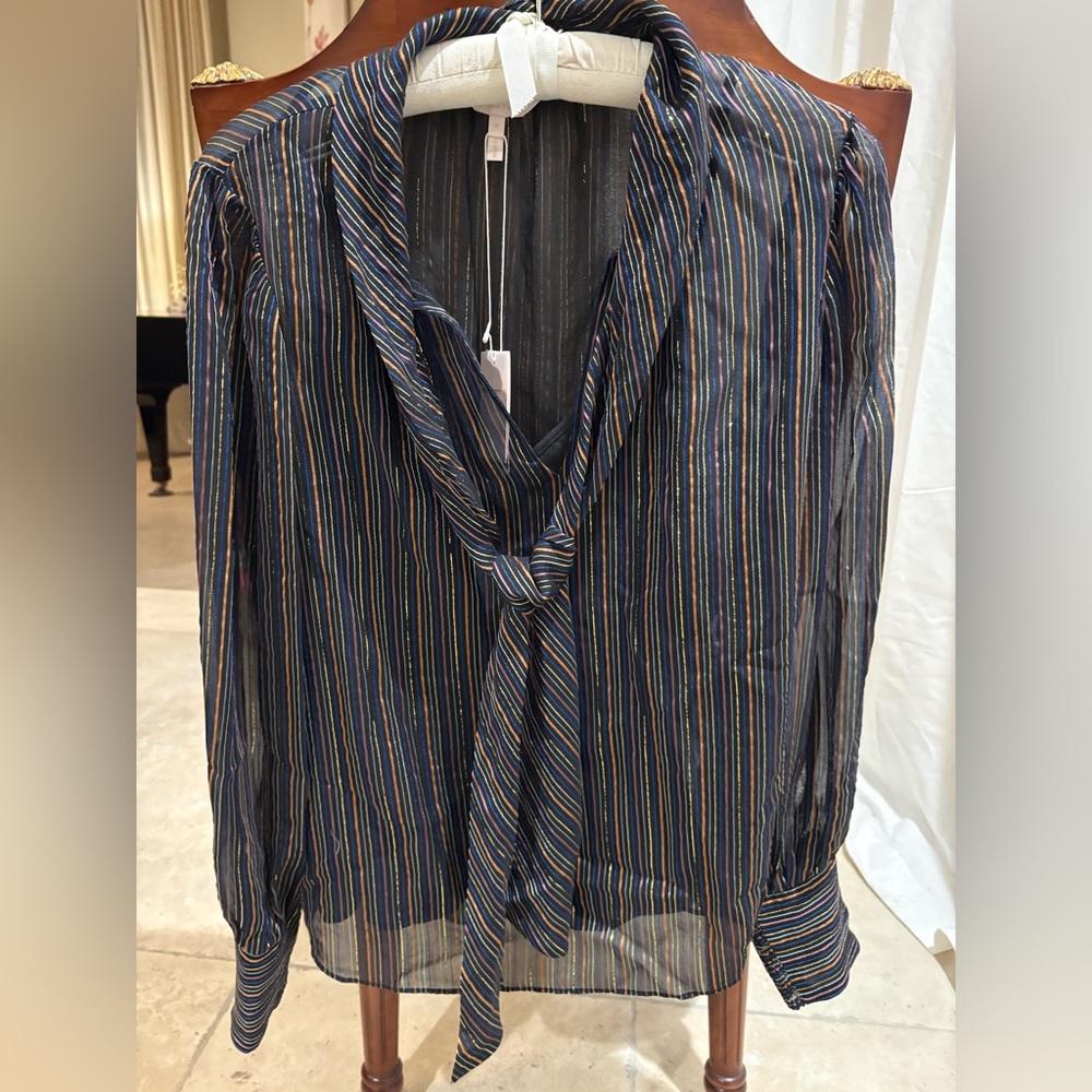 Rebecca Taylor silk tie neck top